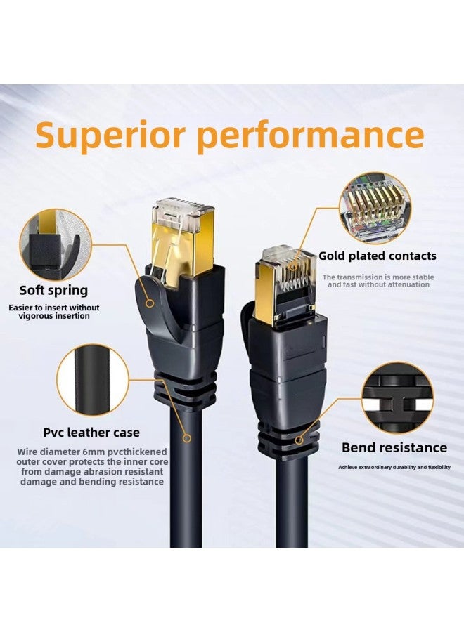 Class 8 Gigabit Network Cable Cat8 Network Cable Home Super Class 8 5G Network Pure Copper Shielded Computer Router Electric Competition-Color:Category Eight Lines White-Line Length:3 M - Image 5